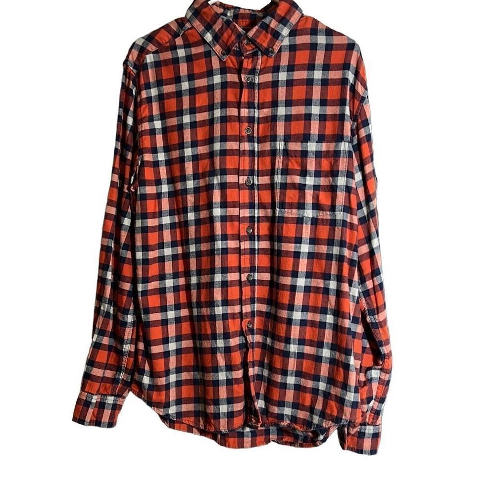 Goodfellow & Co Mens Button Down Shirt 100% Cotton Long Sleeve Red Size Large